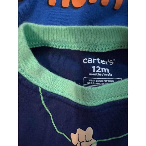 Mega Bundle Baby Boy Pajamas Sz 12 m Carters • 14 pieces total •4 matching sets - Picture 5 of 5